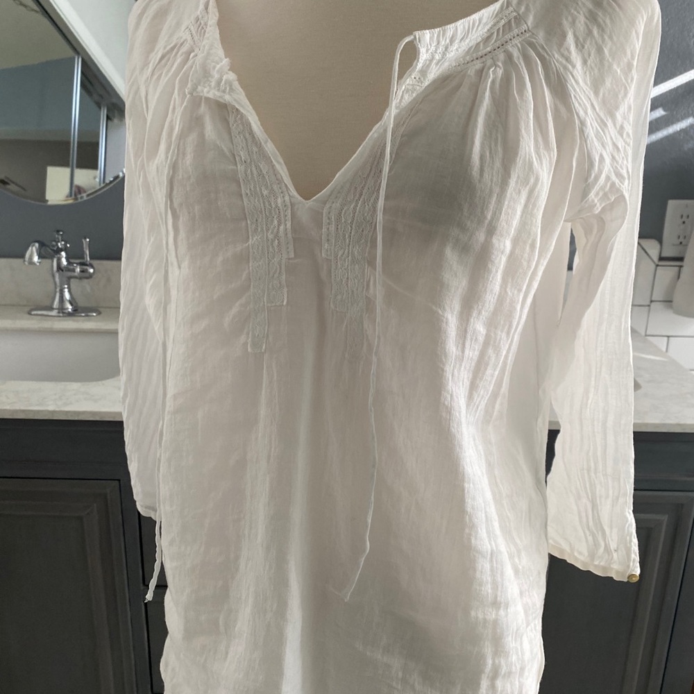 Zara white bohemian blouse, small
